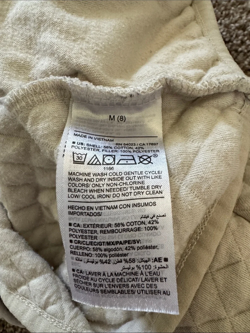 Old Navy Quilted Pullover Sweatshirt in‎ Light Gray